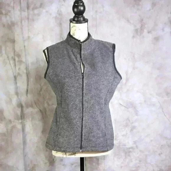 Alps heathered black/grey women's vest w/contrasting trim on neck and arms Med. - Picture 3 of 7